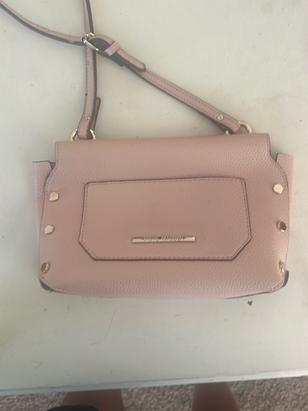 Steve Madden Blush Crossbody Bag with Gold Hardware